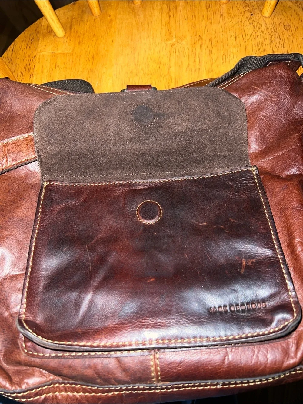 Jack Georges Hobo Bag w/Front Pocket Voyager Collection Buffalo Leather Purse